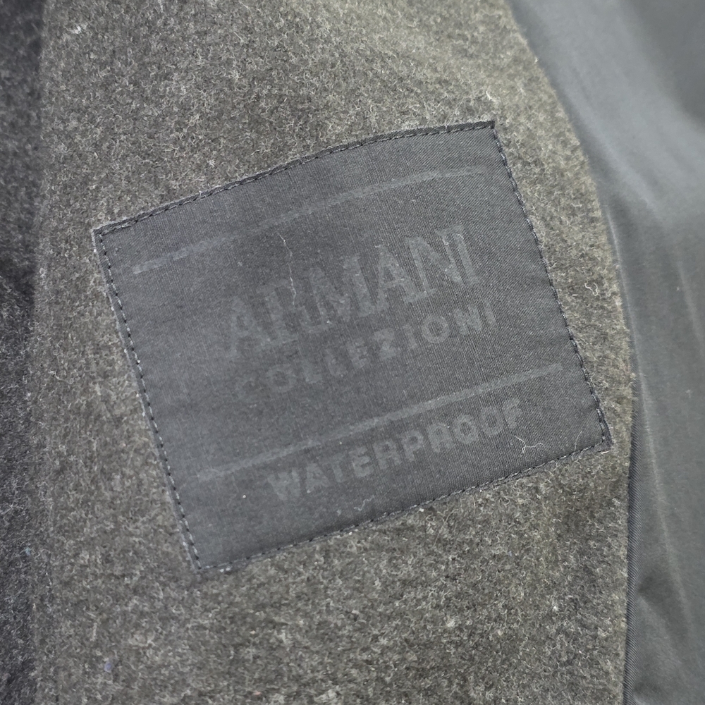 Armani Collezioni Black 2 Pocket Blazer Style Waterproof Coat w/Button Closure.6 - Picture 6 of 10